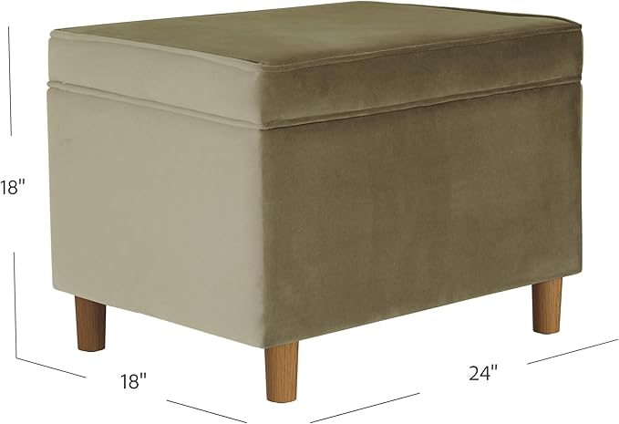 HomePop - Dinah 24" Storage Ottoman- Light Sage Green Velvet