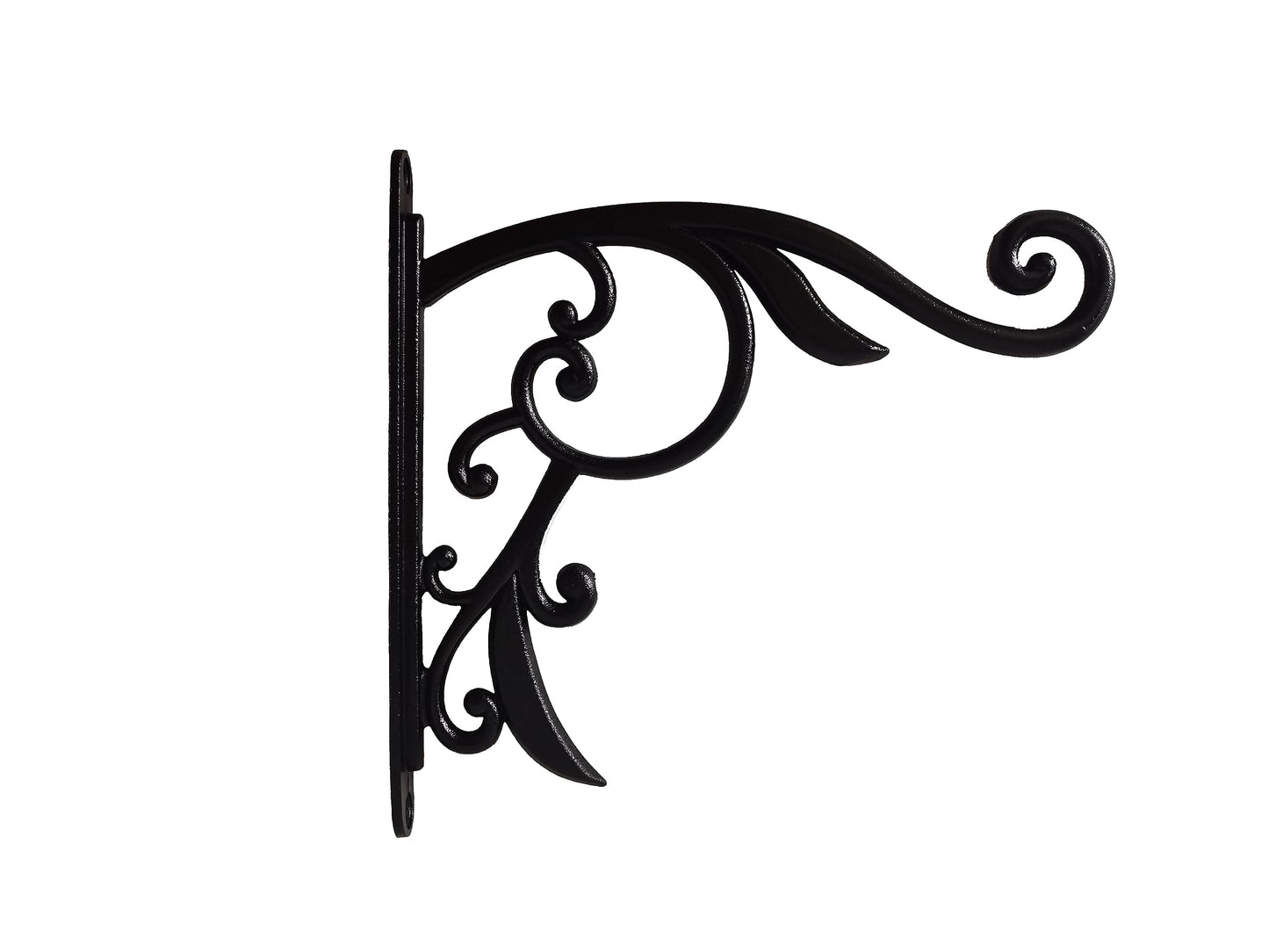 CLYB Hanging Planter Brackets Farmhouse-Inspired Fancy Metal Outdoor Brackets,Outdoor Hanging Brackets Wall Hook Heavy Duty Planter Brackets,Black Iron Indoor/Outdoor Planter Hanger Hook (10 Inch)