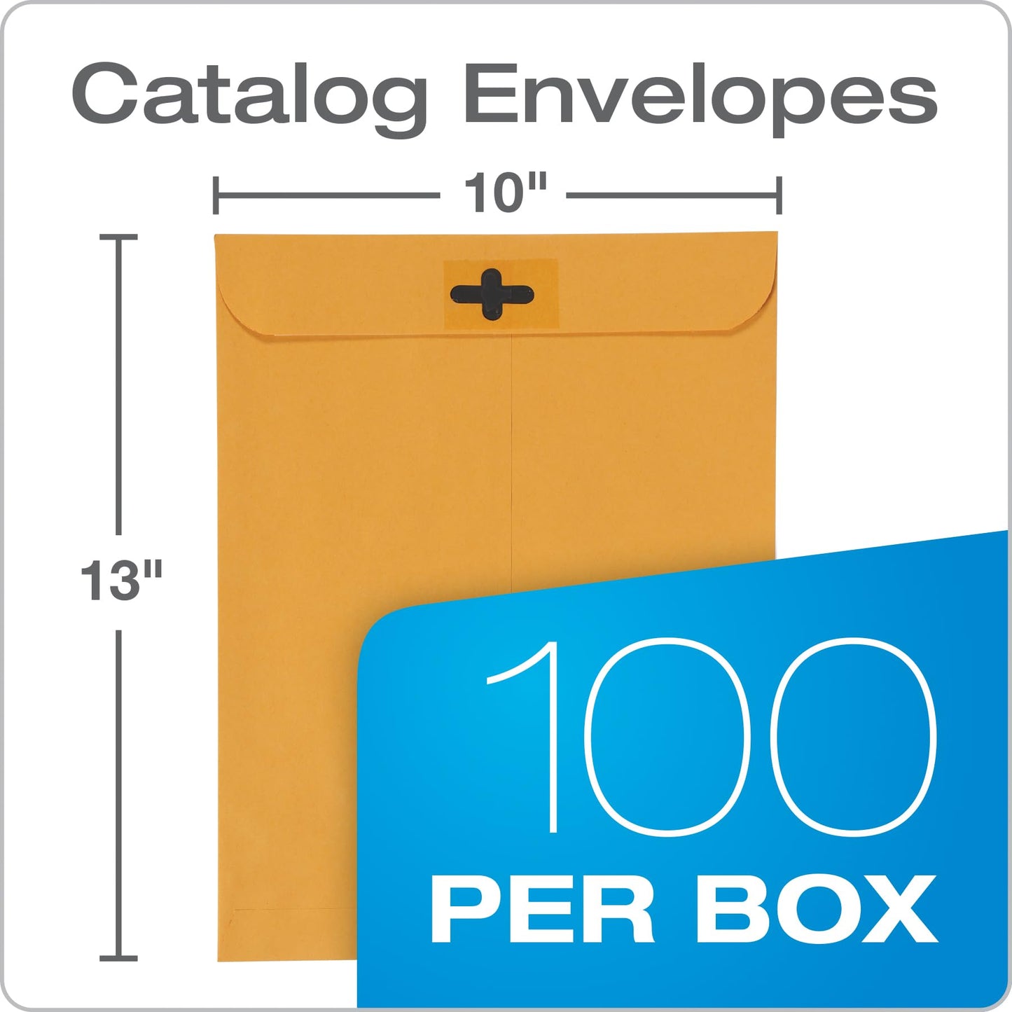 Quality Park 10 x 13 Clasp Envelopes, 100 Pack, Document Envelopes with Redi-Tac Closure and Gummed Flap, Heavyweight 28 lb Paper with Double Prong Clasp, for Mailing and Storage, Brown Kraft