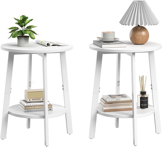 sthmec Side Table Set of 2, Small Round End Table