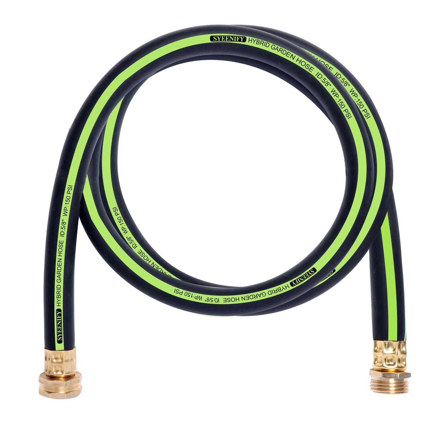 SYEENIFY Garden Leader Hose 5/8 in. x 6 ft Short Water Hose Male/Female Heavy Duty Hybrid Garden Hose No Kink and Flexible Rubber Hose for Dehumidifier,Vehicle Water Filter and Camp Water Tank