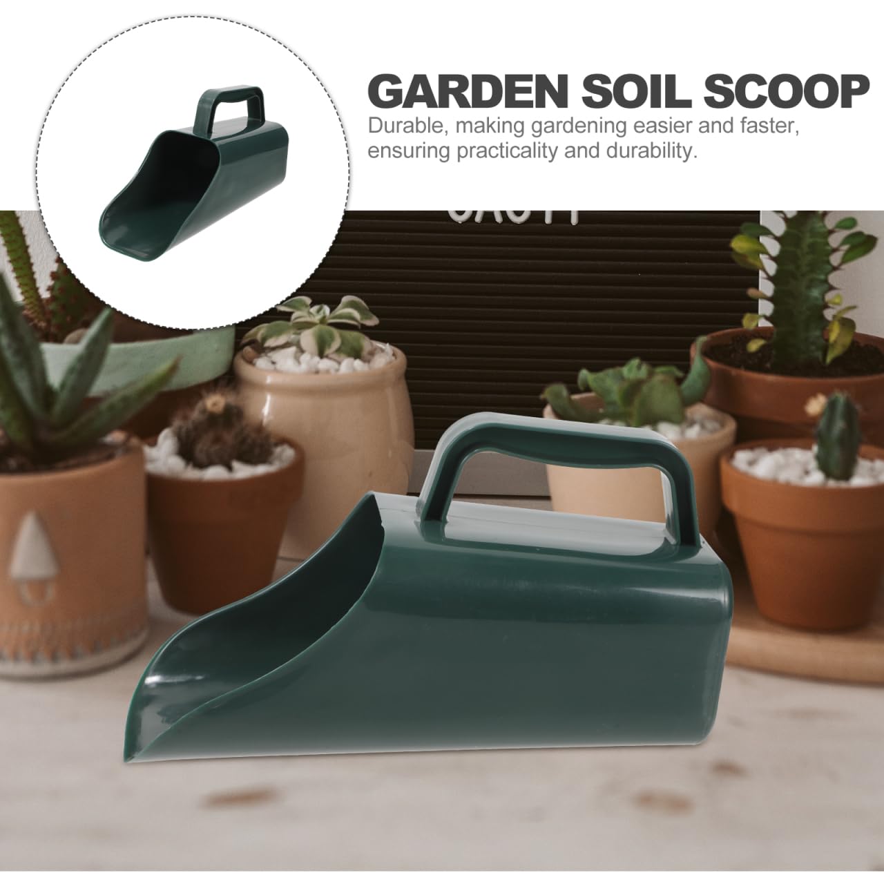 Kisangel Multifunctional Garden Shovel Plastic Soil Scoop Hand Tool for Succulent Bonsai Planting and Soil Cultivation