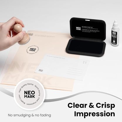 Medium Stamp Pad -2.8"x 4.4", Magnetic Lid, Premium Quality Felt Stamp Pad (Black)