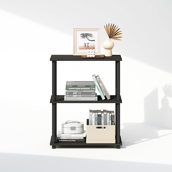 Furinno Turn-N-Tube Book Shelf, 3-Tier Bookshelf, Bookcase