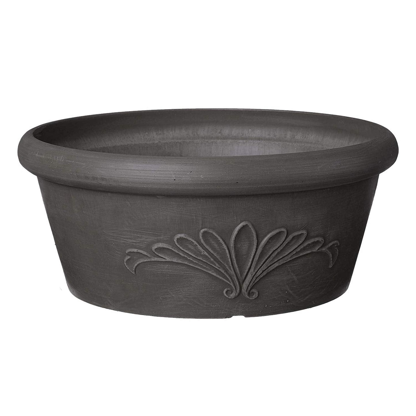 Arcadia Garden Products PSW Pot TA25DC Collection Shallow Bulb Pan Planter Dish Low Bowl for Succulents, Bonsai, Fairy Gardens, Herbs, 10-inch, Dark Charcoal, 10"x3.5"
