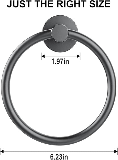 SetSail Towel Holder for Bathroom Wall Mounted Screw-in Towel Ring Stainless Steel Hand Towel Holder Heavy Duty Towel Hanger for Bathrooms, Grey