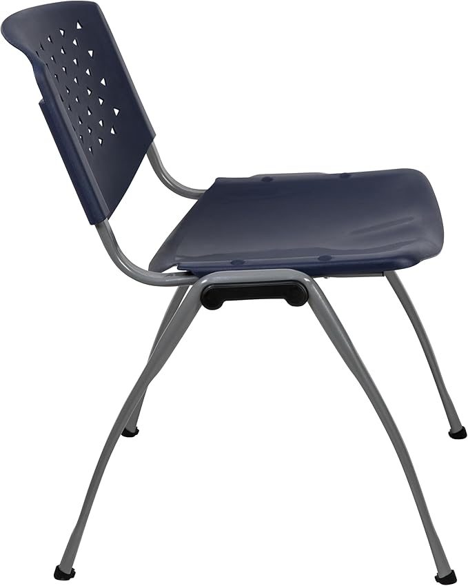 Flash Furniture HERCULES Series 880 lb. Capacity Navy Plastic Stack Chair
