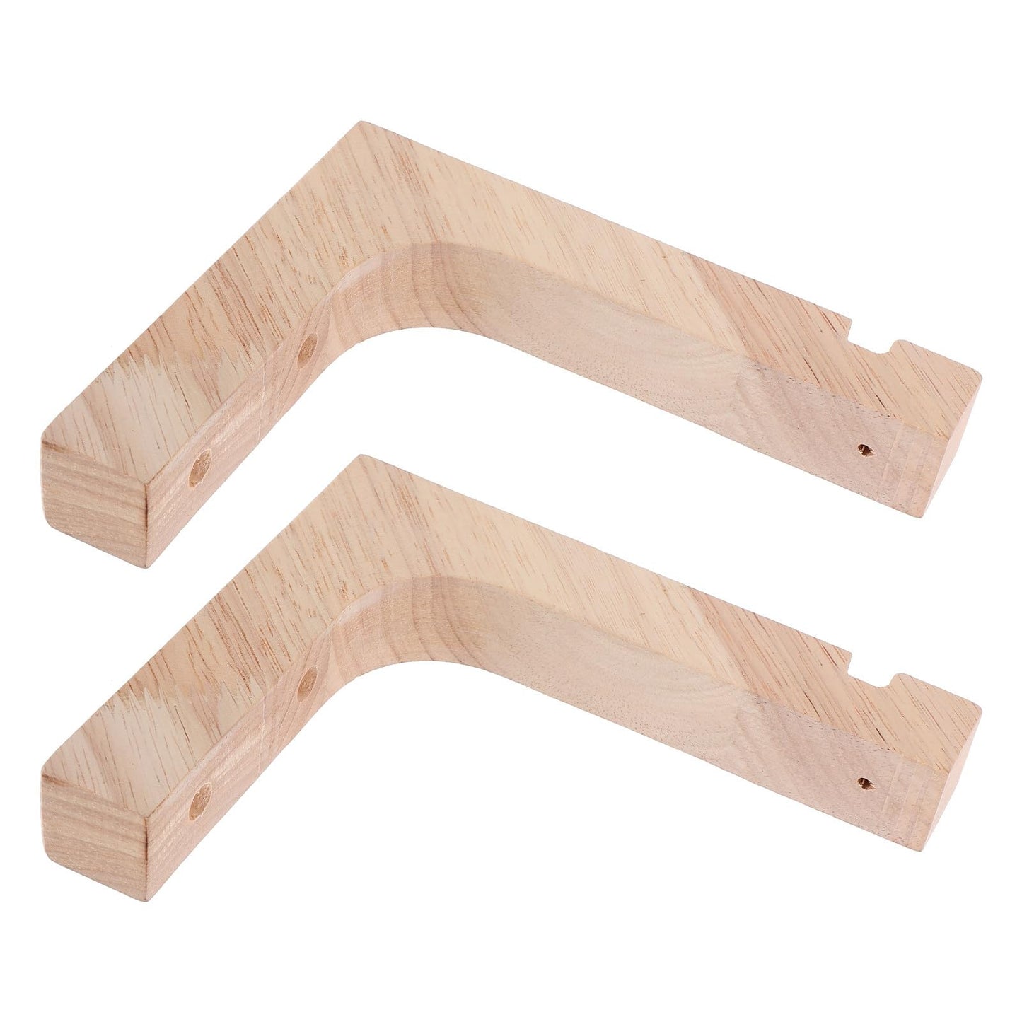 Mikikit Wooden Plant Hangers Indoor and Outdoor, 2pcs Heavy-Duty Wall Mounted Plant Hooks, Natural Wood Hanging Brackets for Flower Pots and Garden Storage