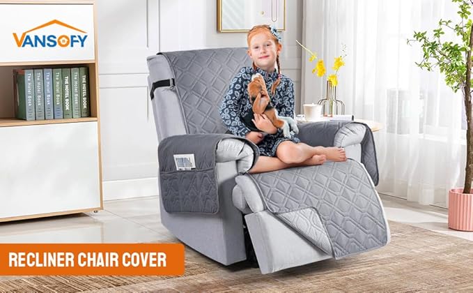 VANSOFY 100% Waterproof Recliner Chair Covers, Recliner Cover Non-Slip Dog