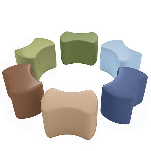ECR4Kids SoftZone Toddler Modular Stool Seating Set, Classroom Furniture
