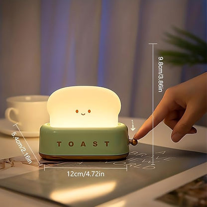 QANYI Cute Desk Decor Toaster Lamp, Kawaii LED Toast Bread Night Light Rechargeable and Portable Light with Timer, Christmas Gifts Ideas for Baby Kids Girls Teens Teenages