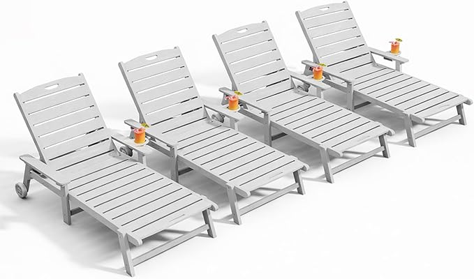 Outdoor Lounge Chair Set of 4