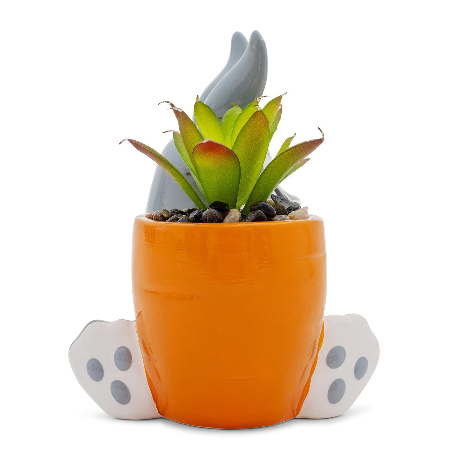 Silver Buffalo Looney Tunes Bugs Bunny 5-Inch Sculpted Ceramic Mini Planter with Artificial Succulent | Cute Flower Pot, Faux Indoor Plants