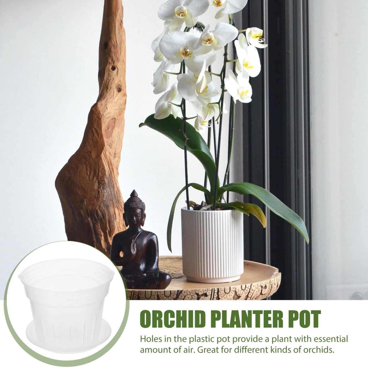 Happyyami 2 Sets Phalaenopsis Hard Planting Cup Large Orchid Pot Orchid Pot 8 inches Hanging pots houseplant pots Clear vases Indoor Plants Creative Plastic Flowerpots Gardening Plant Pot