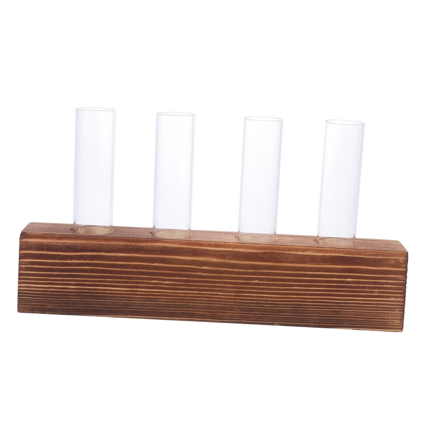 FUNOMOCYA Creative Hydroponic Glass Vases Wooden Stand Plant Terrarium for Home Decoration for Indoor Gardening for Plant Lovers 1 Set