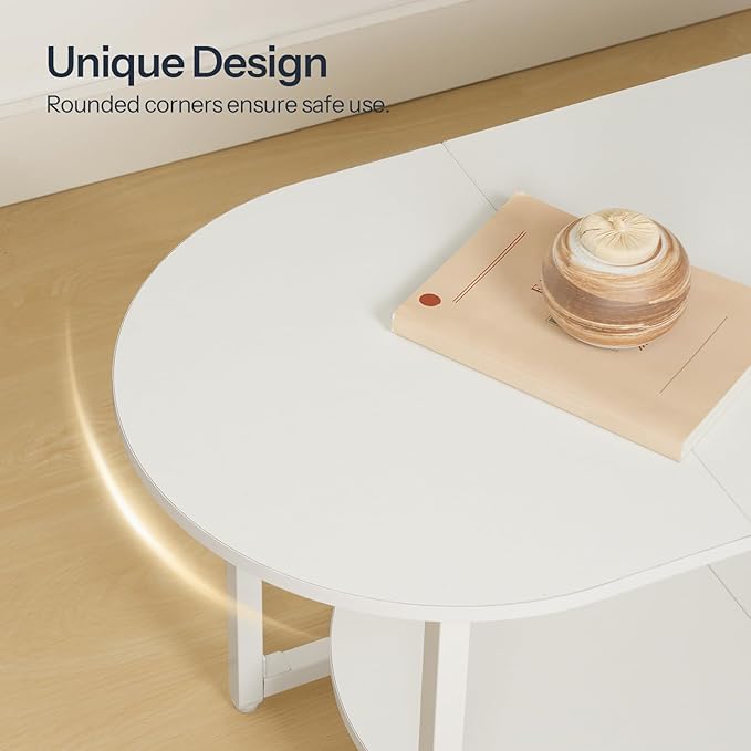 HOOBRO Coffee Table for Living Room, Oval Small Coffee Table