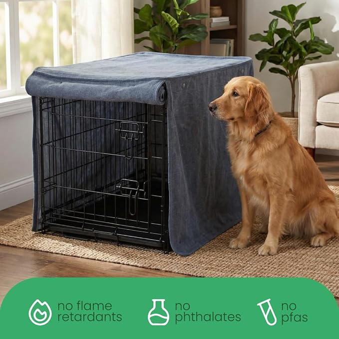 Molly Mutt Dragonstone Dog Crate Cover, GOTS-Certified 100% Organic Cotton Canvas Cover for Dog or Puppy Kennel and Cage, Washable, Free of Harmful Chemicals, Medium/Large, Fits 30"x19"x21" Crate