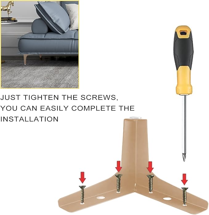 AODIOU Furniture Legs Gold Feet: Sofa Legs Replacement Set of 8