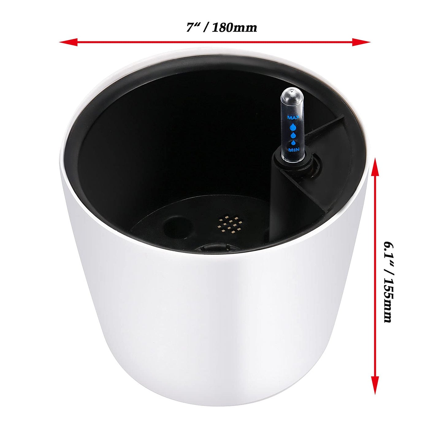 JOIKIT 4 Pack 7 Inches Self Watering Planter, White Plant Flower Pots with Water Level Indicator, Self Watering Pots for Indoor & Outdoor Succulents Plants Herb Garden