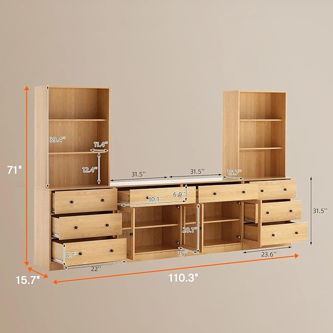 TUSY 71" Large TV Stand Set