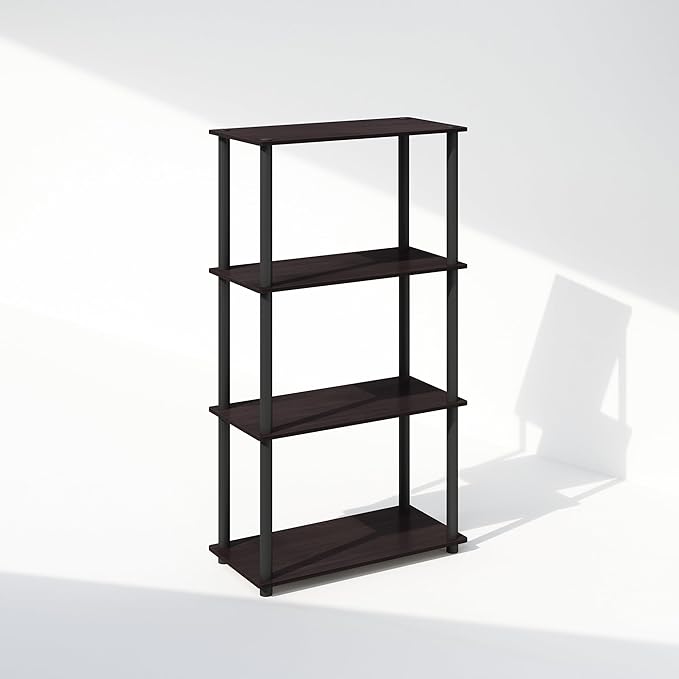 Furinno Turn-N-Tube Book Shelf, 4-Tier Bookshelf, Bookcase