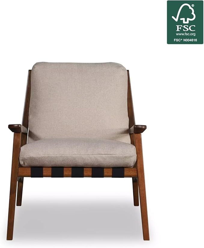 Grain Wood Furniture Solid Wood Mid Century Lounge Chair