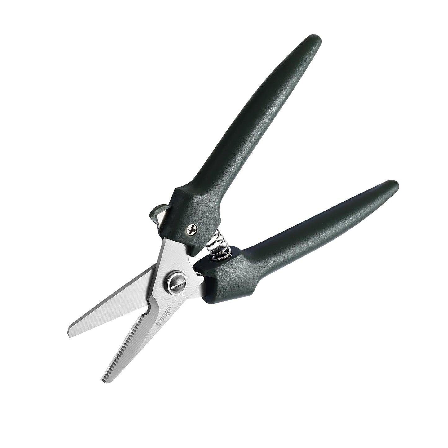 LIVINGO 7.5 Inch Garden Pruning Shears Set, Stainless Steel Straight & Curved Blades with Spring Lock, Hand Pruners for Trimming Plants, Flowers, Herbs and Small Branches