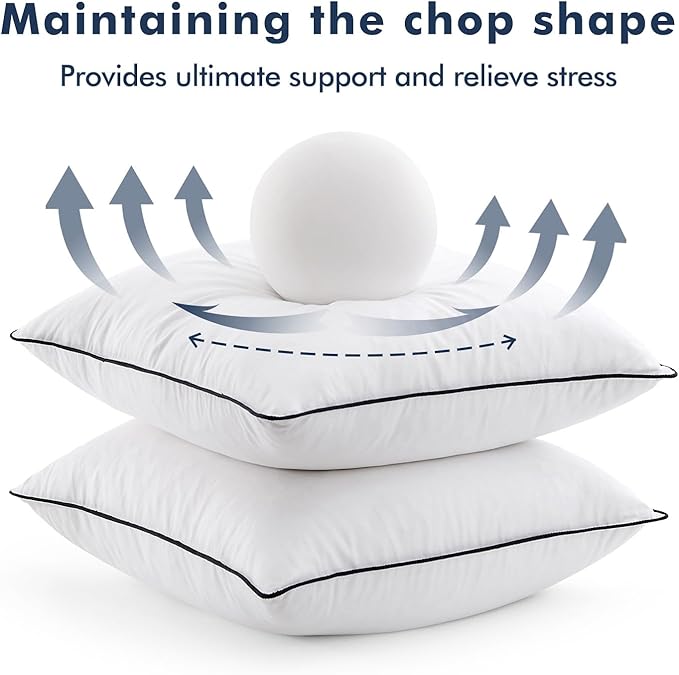 MIULEE Goose Feather Down 26x26 Euro Pillow Insert Set of 2
