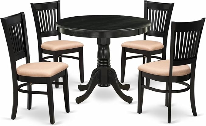 East West Furniture ANVA5-BLK-C 5 Piece Dining Room Furniture Set Includes a
