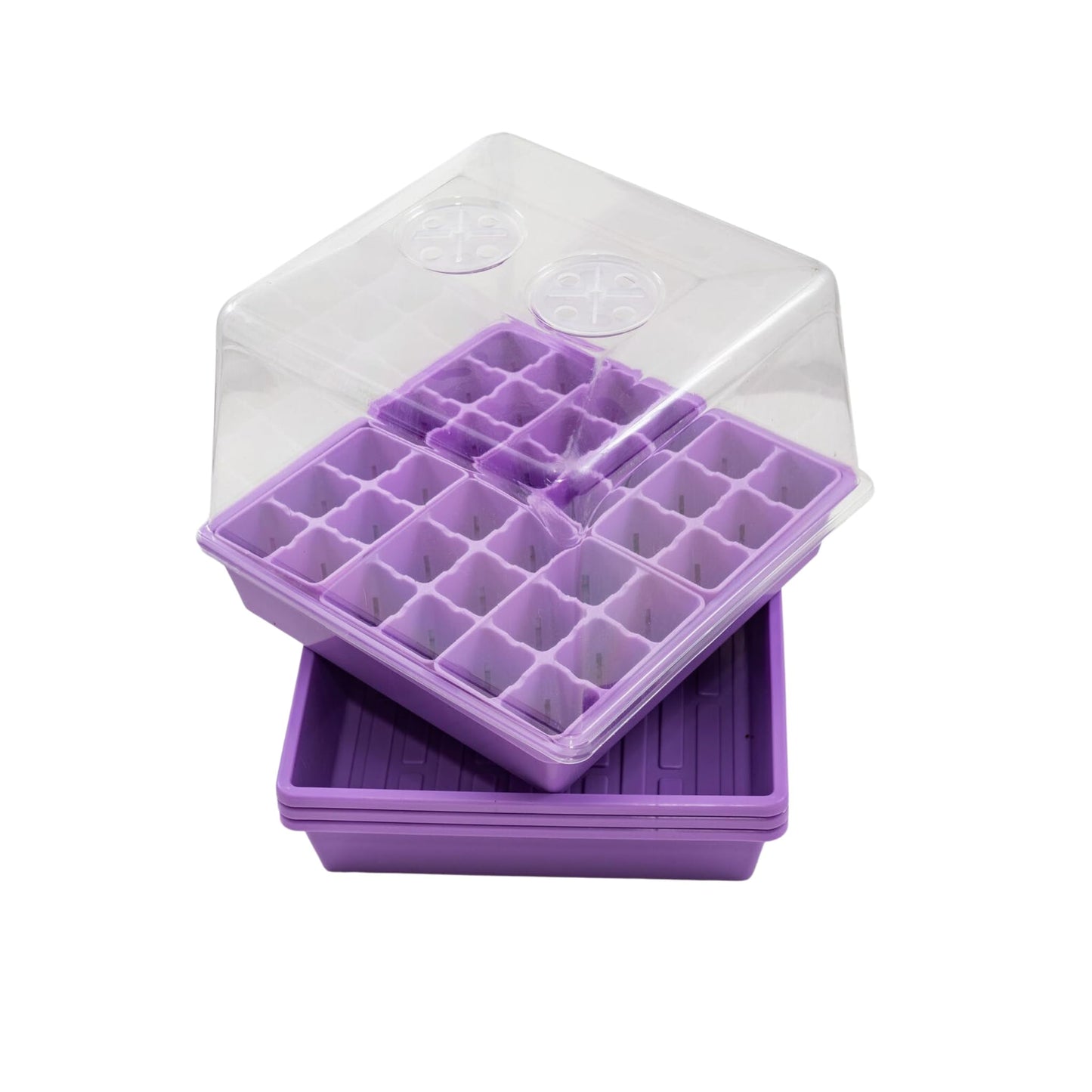 Bootstrap Farmer Countertop Seed Starter Kit in Purple, Reusable 1010 Tray Bundle with Inserts and Humidity Dome