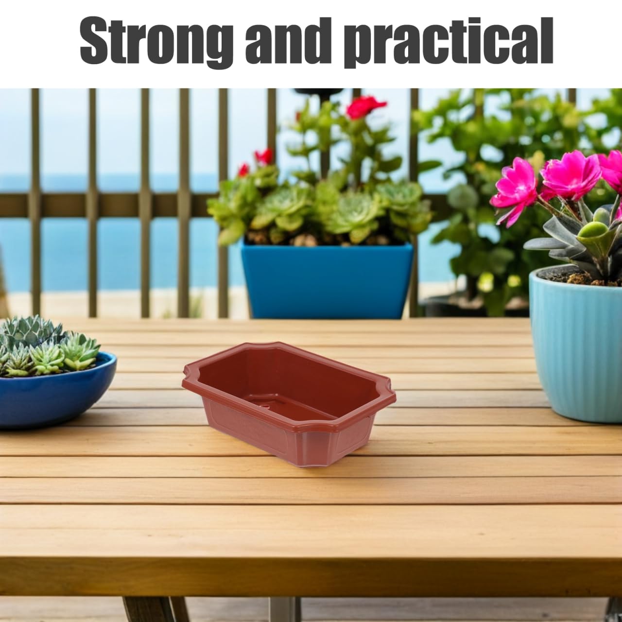 DOITOOL Rectangular Planter Bonsai Training Pot 10PCS Plastic Flower Plant Growing Pot Nursery s with Drainage Hole for Home Office Garden Balcony Decoration Orchid