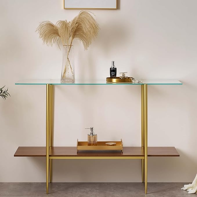 LumFurn Extra Large Glass Console Table
