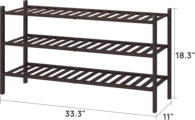 viewcare Long Shoe Rack, Bamboo Wood Shoe Rack