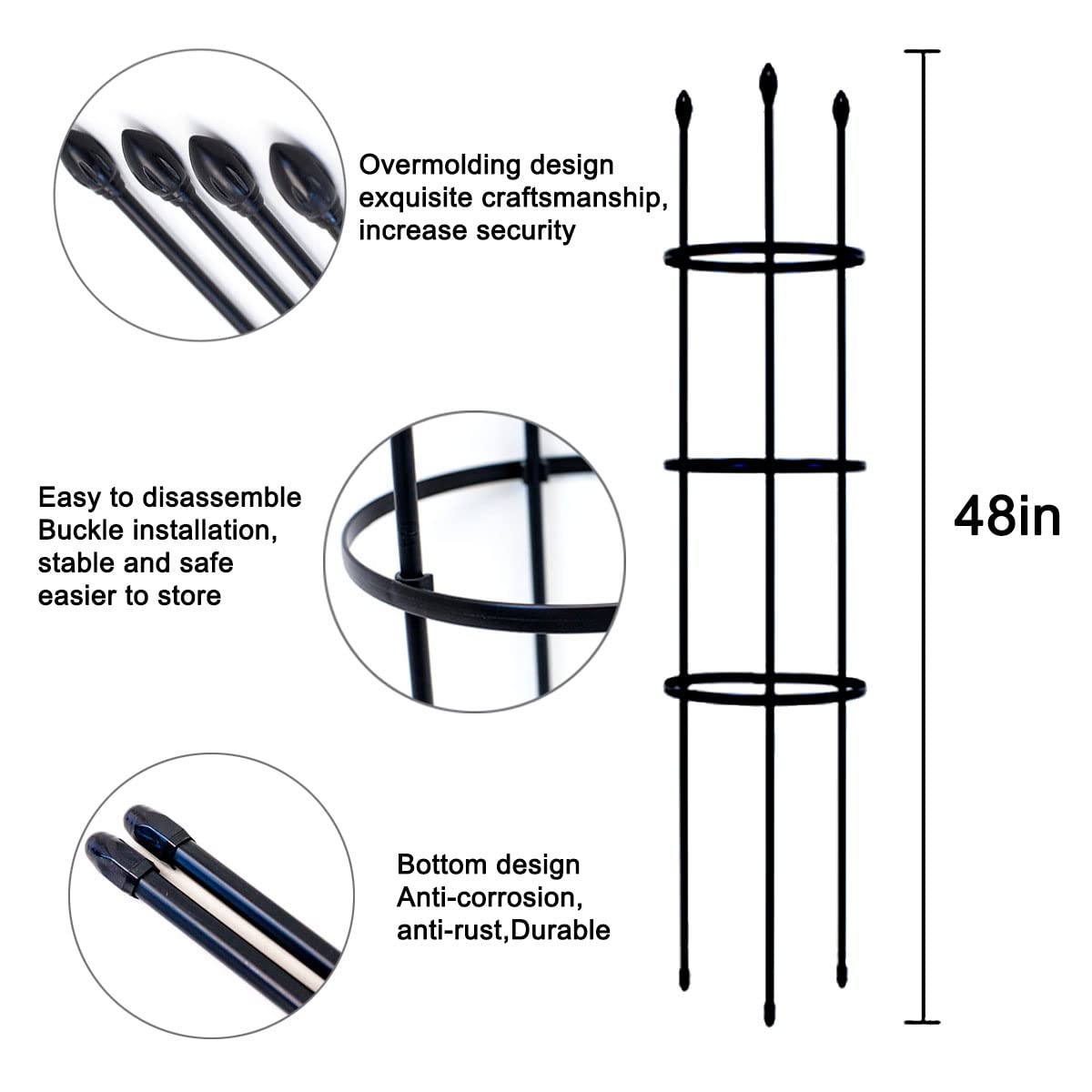 Garden Trellis,2 Pack Plant Trellis,2 in 1 Tomato Cages and Supports for Vines Crop,Plant Stake for Climbing Plants Indoor Outdoor,Plant Cage for Flower,Vegetable,Vines, Pot Trellis for Potted Plants