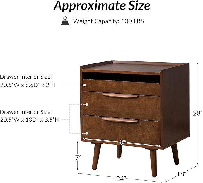 HULALA HOME 2 Drawer End Table