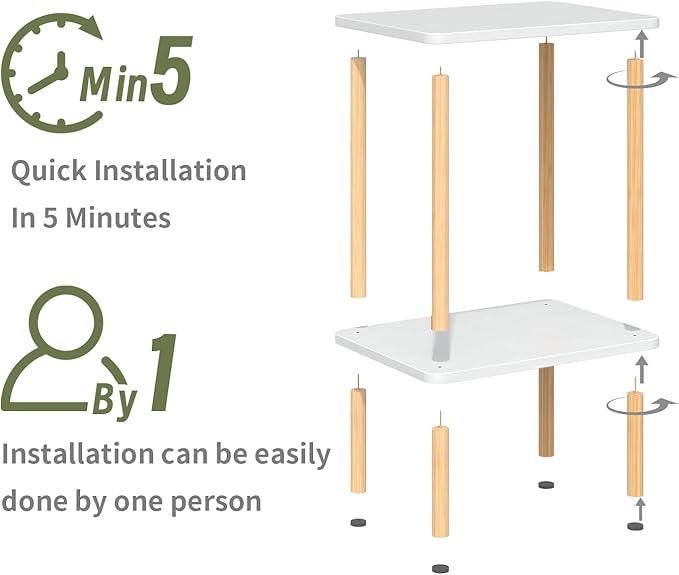 Apicizon 2 Tier End Table, Small Side Table