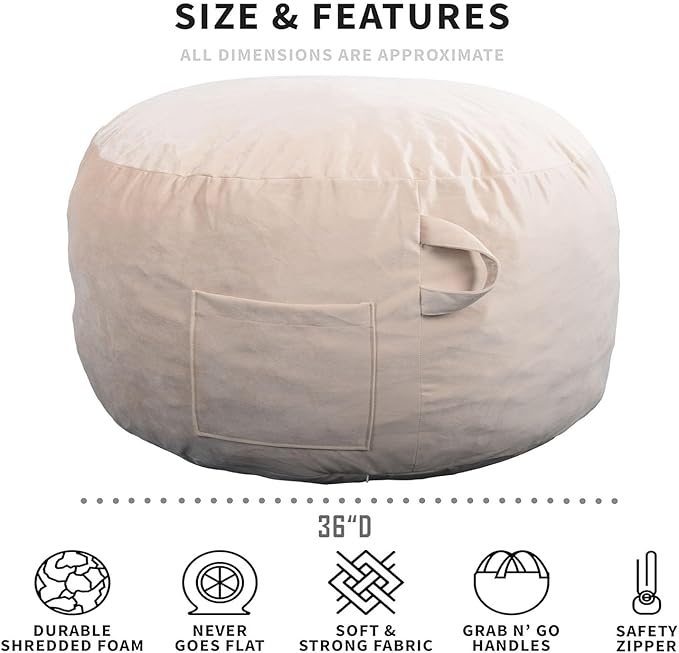 Bean Bag Chairs, Memory Foam Stuffing Bean Bag Chair