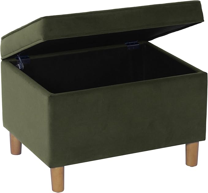 HomePop - Dinah 24" Storage Ottoman- Loden Green Velvet