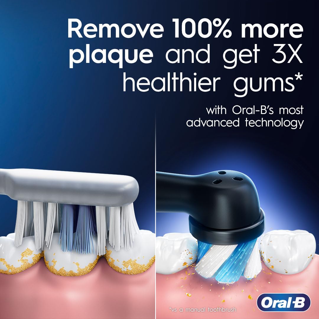 Oral-B iO Series 7 Electric Toothbrush with 2 Replacement Brush Heads, White Alabaster