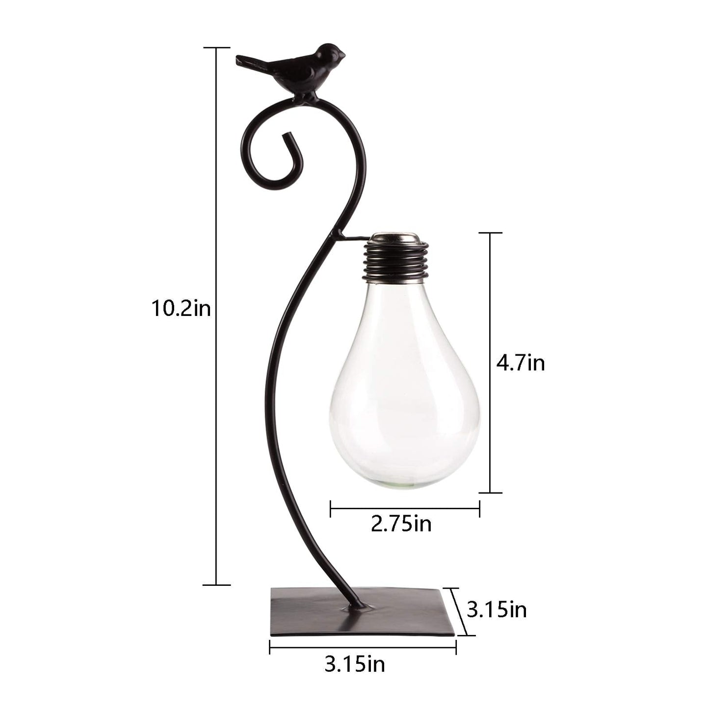 Suwimut 2 Pack Desktop Planter Hydroponics Vase, Plant Propagation Station Planter Bulb Vase with Holder, Modern Creative Bird Plant Terrarium Stand for Home Office Table Decoration (Not Glass)