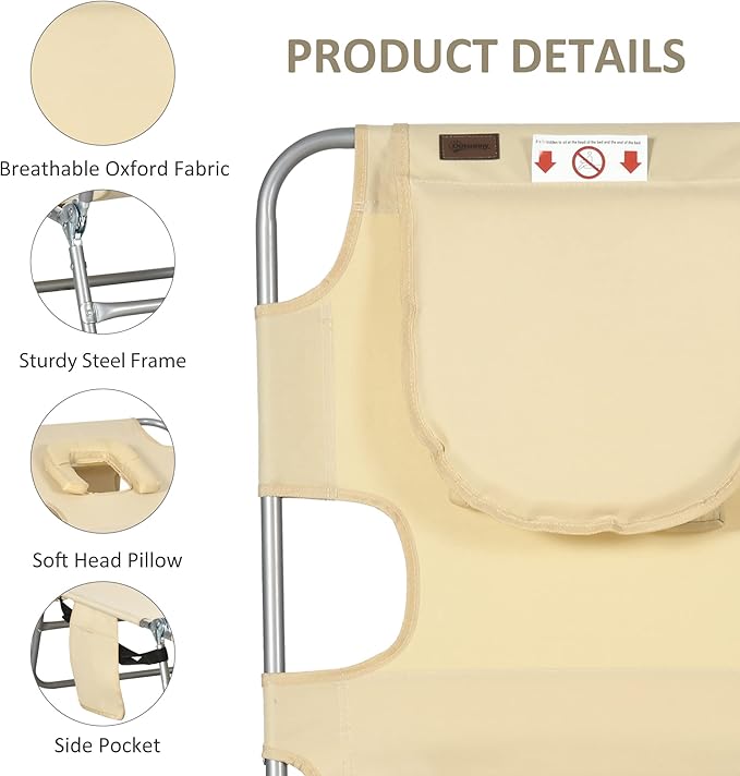 Outsunny Folding Beach Lounge Chair