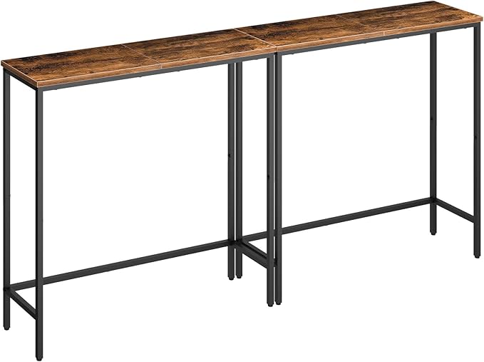 HOOBRO 2 Pack Narrow Console Table, 29.5" Small Entryway Table, Thin Long Sofa