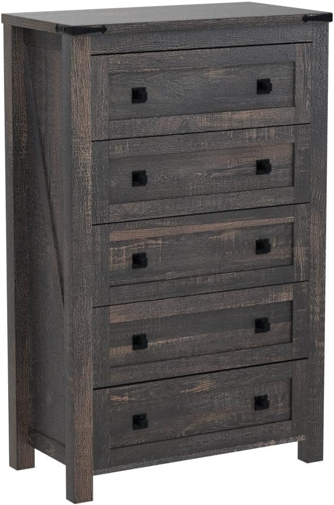 T4TREAM Farmhouse 5 Drawers Dresser Chests