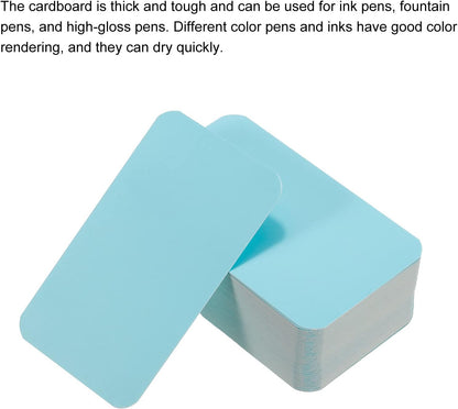PATIKIL 3.5" x 2" Blank Paper Business Cards, 100 Pack Small Index Flash Cards Words Message Note Card Mini Paper Tags for DIY Gift Craft Scrapbooking, Blue