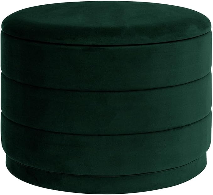 23" Upholstered Round Velvet Ottoman