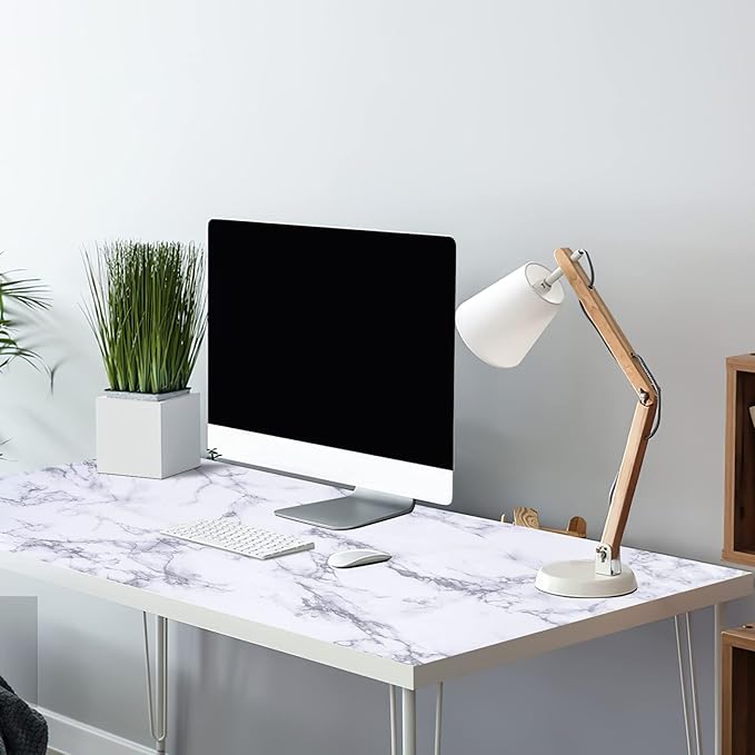 Arthome White Marble Contact Paper