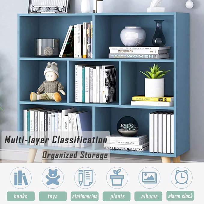 IOTXY Wooden Open Shelf Bookcase