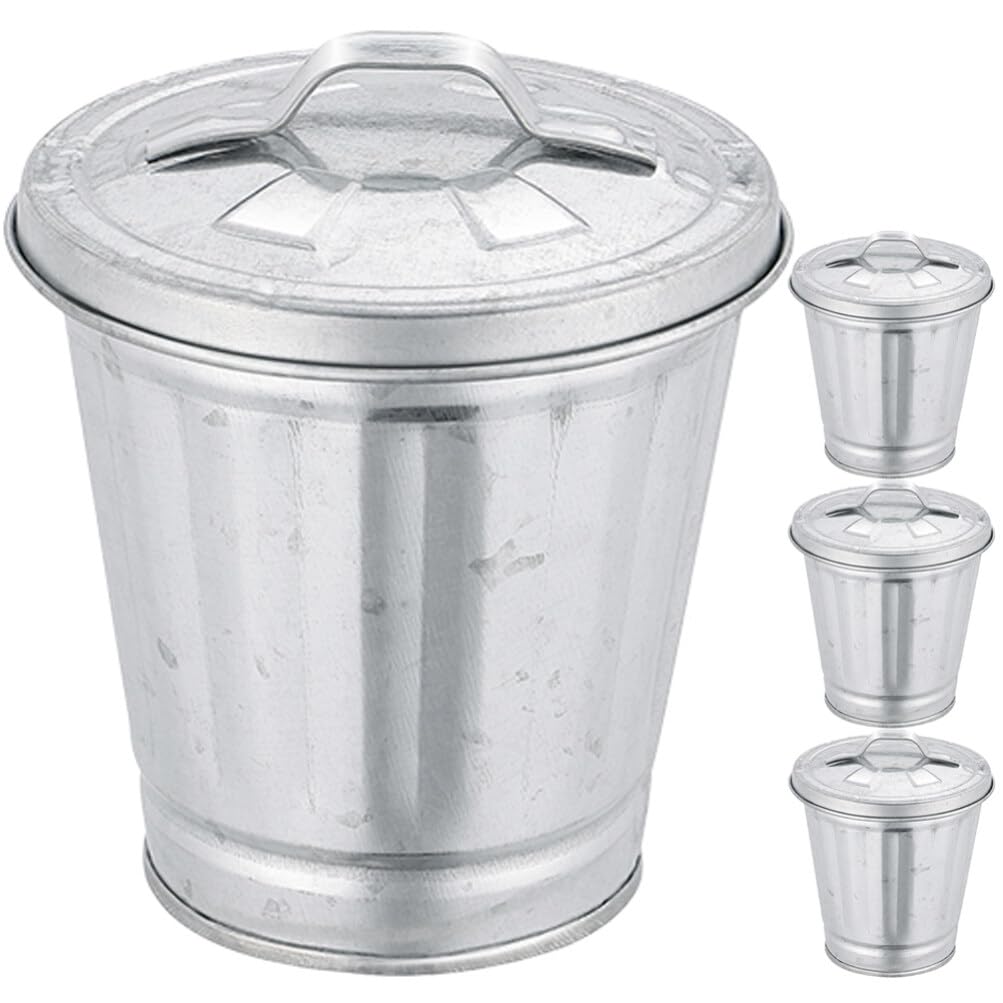 Alipis Mini Trash can for Desktop 3.74 Inch Compact Table Storage Jar Multi-Functional Waste Basket Pen Holder Flower Pot Space-Saving Organizer for Office Dorm Kitchen