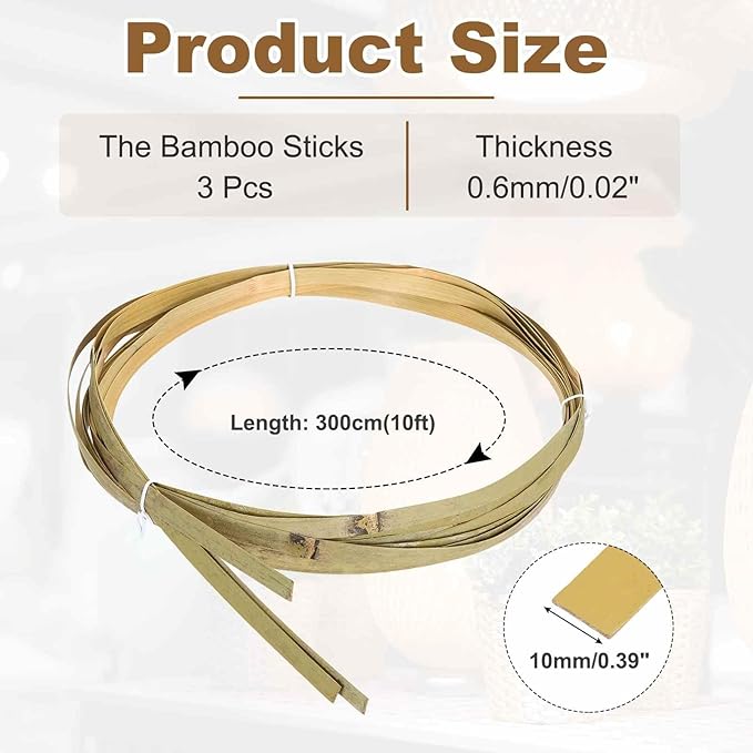 MECCANIXITY 3 Rolls Bamboo Strips