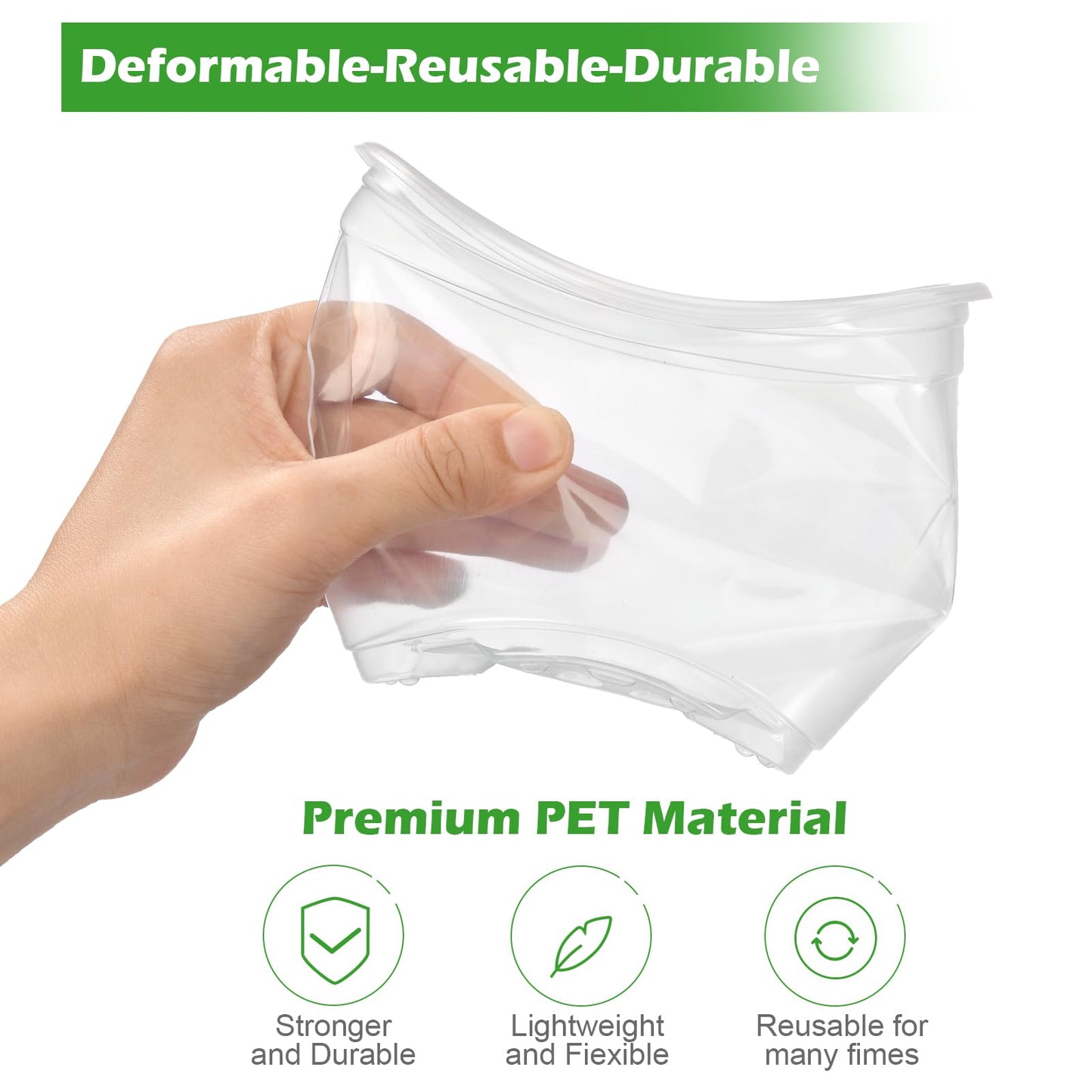 60 Pack Clear Nursery Pots with Drainage Holes, 3.5/4/5/6/7 Inch Clear Plastic Pots for Plants, Reinforced Transparent Nursery Pot with 60 Colorful Plant Labels 2 Garden Tools